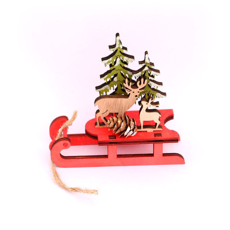 Wooden Santa Sleigh Decoration Kalsten