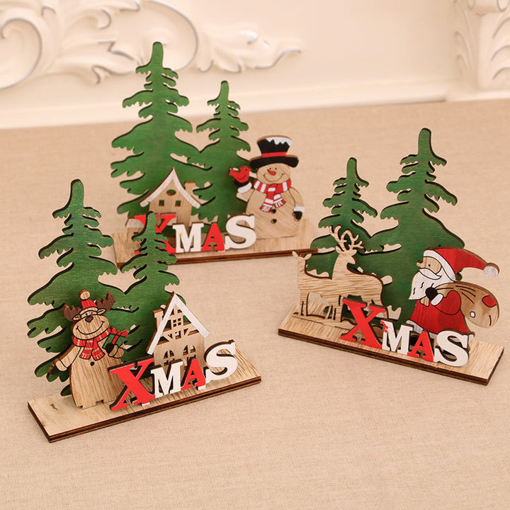 Decorative Wooden Christmas Table Centerpiece Kalsten