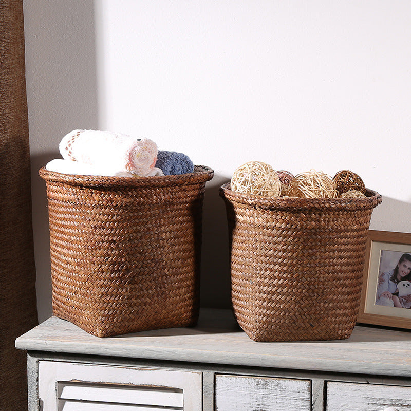 Handcrafted Natural Fiber Storage Bin Kalsten