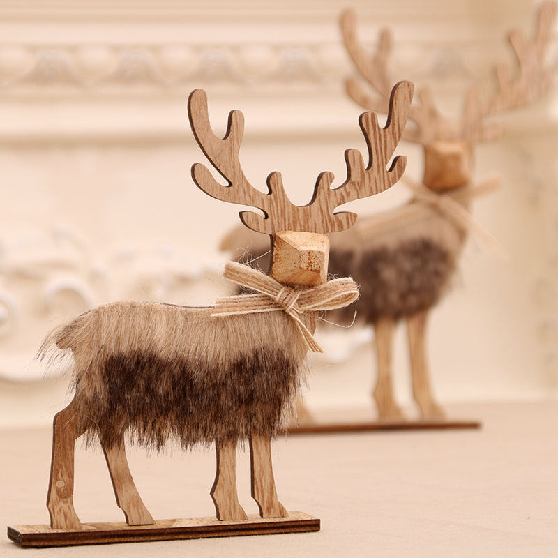 Decorative Wooden Reindeer Figurines Kalsten