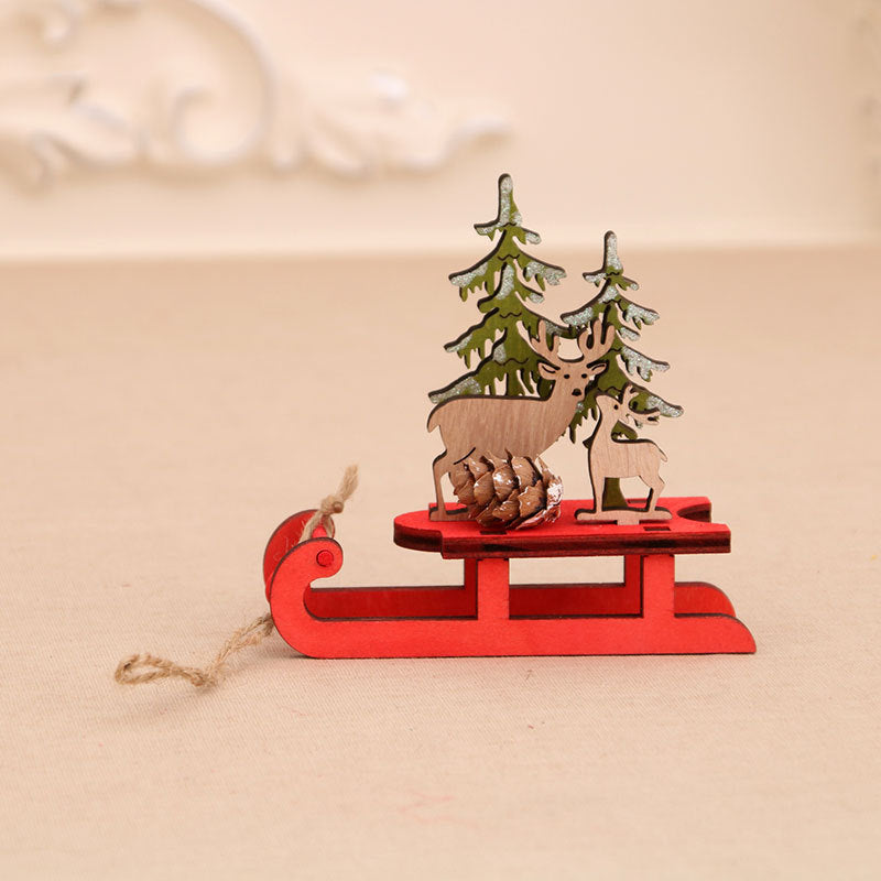 Wooden Santa Sleigh Decoration Kalsten