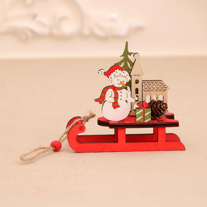 Wooden Santa Sleigh Decoration Kalsten