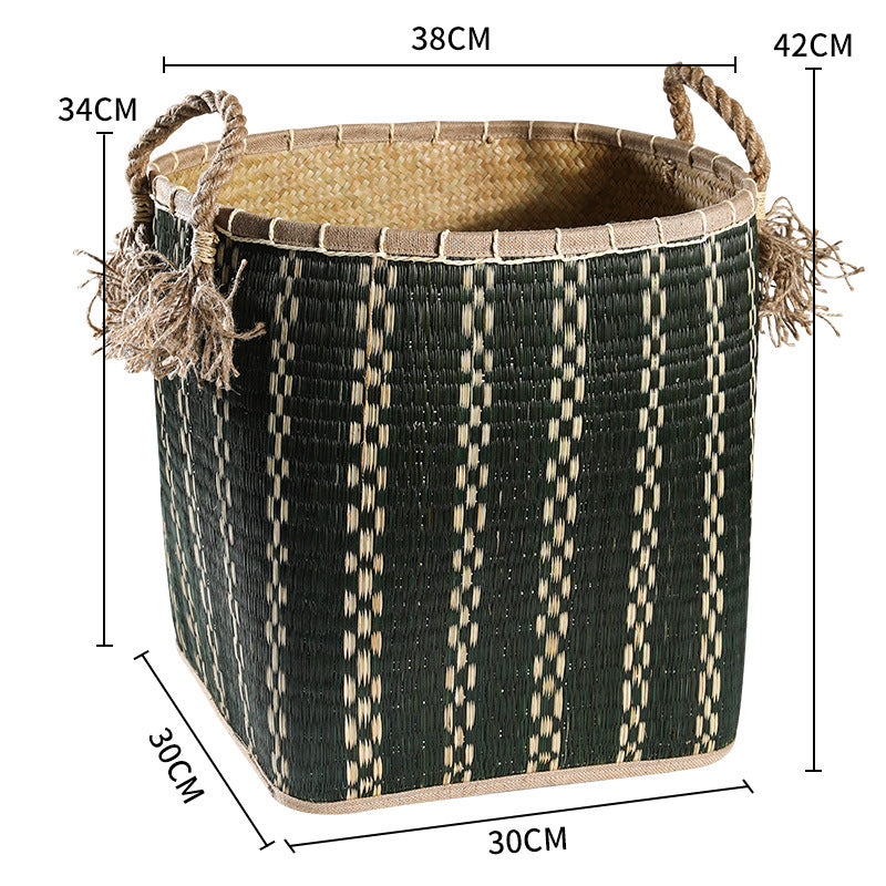 Handwoven Storage Basket with Decorative Handles Kalsten