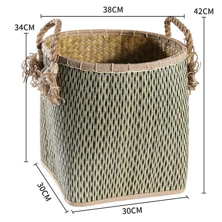 Handwoven Storage Basket with Decorative Handles Kalsten