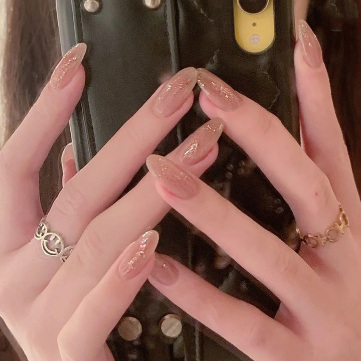 Elegant artificial nails with sparkling glitter Kalsten