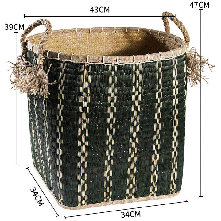 Handwoven Storage Basket with Decorative Handles Kalsten