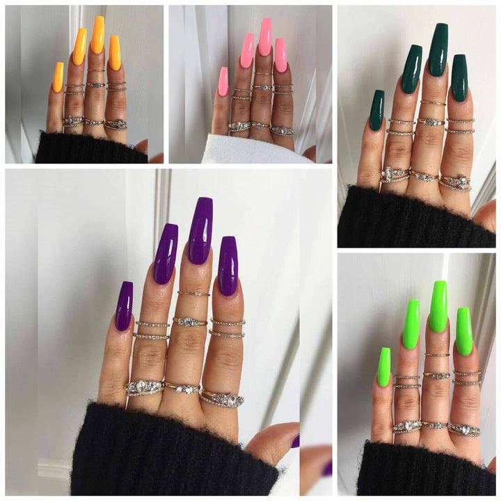 Artificial nail extensions with high gloss finish Kalsten