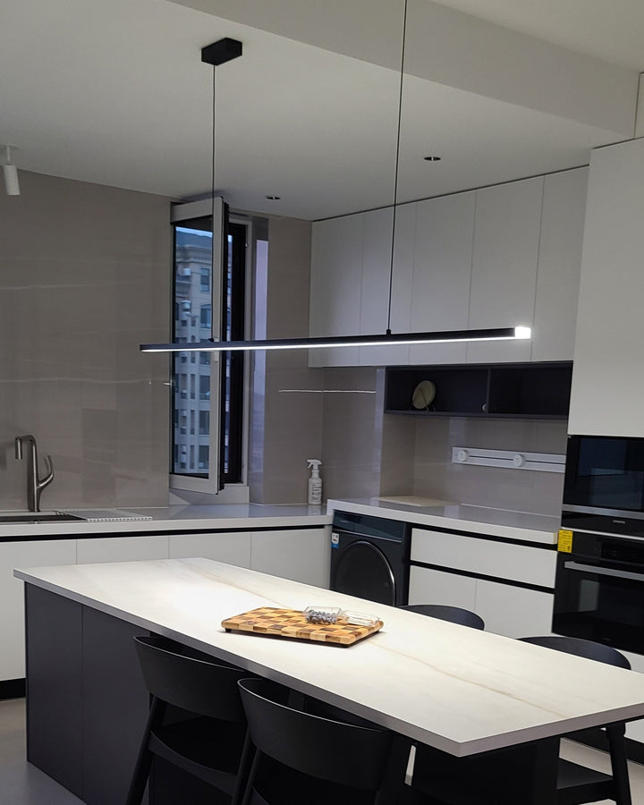 Linear Pendant Light Metal 39 in Adjustable Kitchen Island LED Warm White 3000K-6000K Modern Dining Room Hanging Lamp | Kalsten
