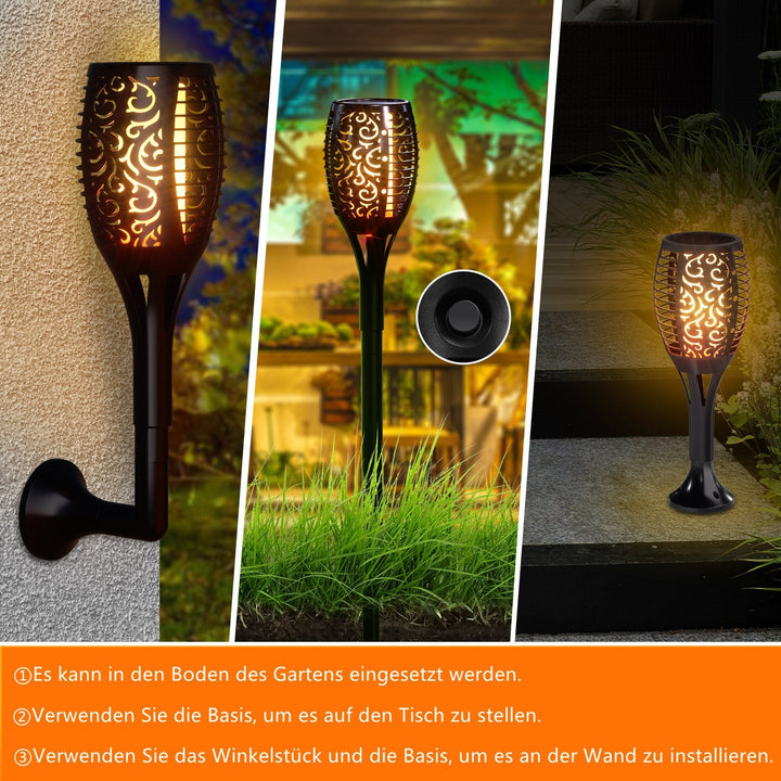 Solar lamps for outdoors 4 pieces 3 IN 1 solar torches | Kalsten