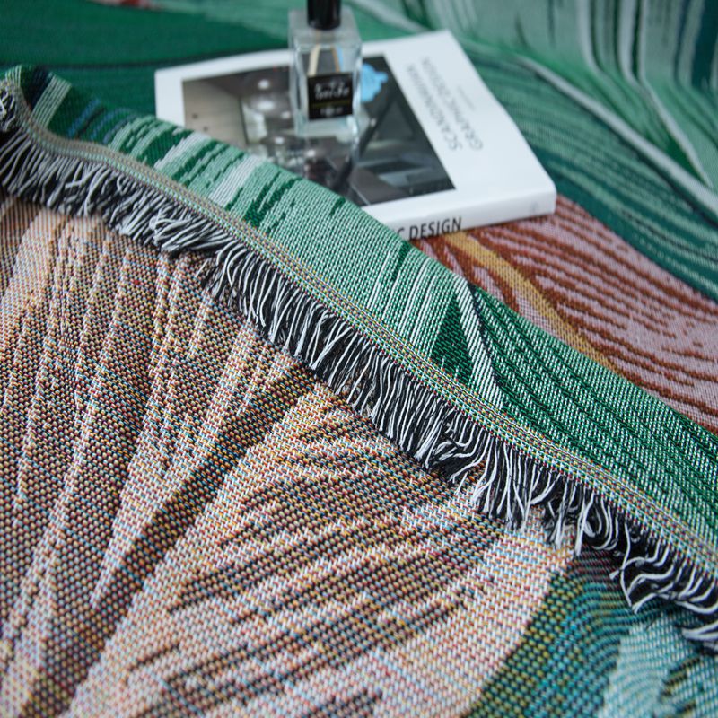 Artistic Tropical Print Throw Blanket