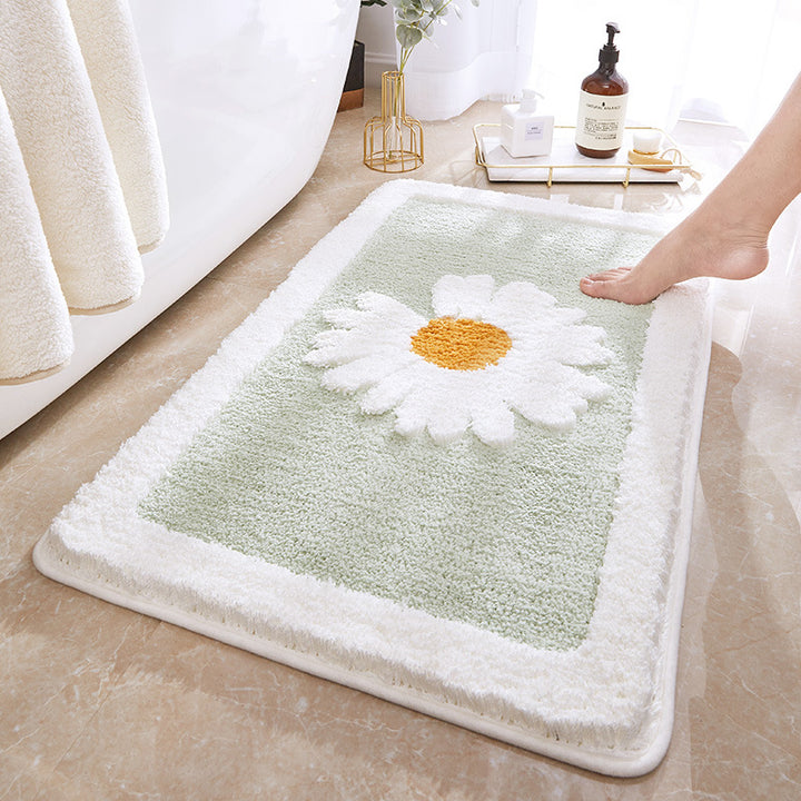 Floral Design Plush Bath Mat Kalsten