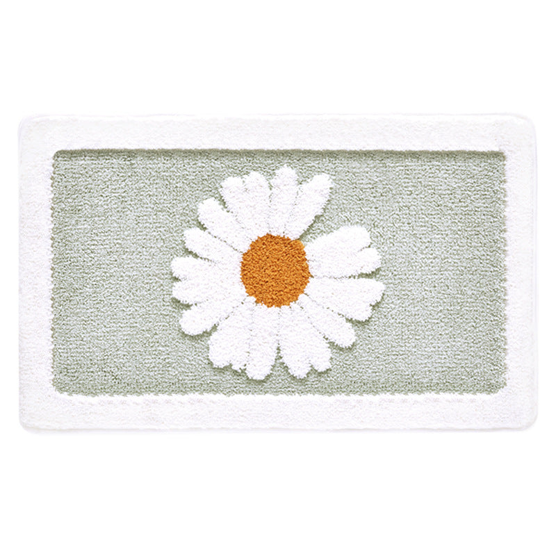 Floral Design Plush Bath Mat Kalsten