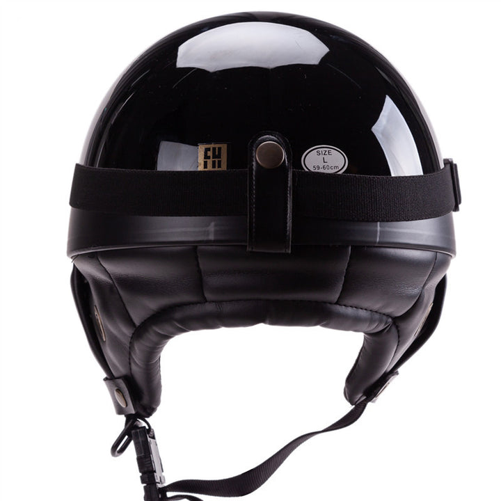 Vintage-Style Open-Face Motorcycle Helmet with Goggles Kalsten