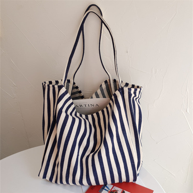 Lightweight Striped Tote Bag