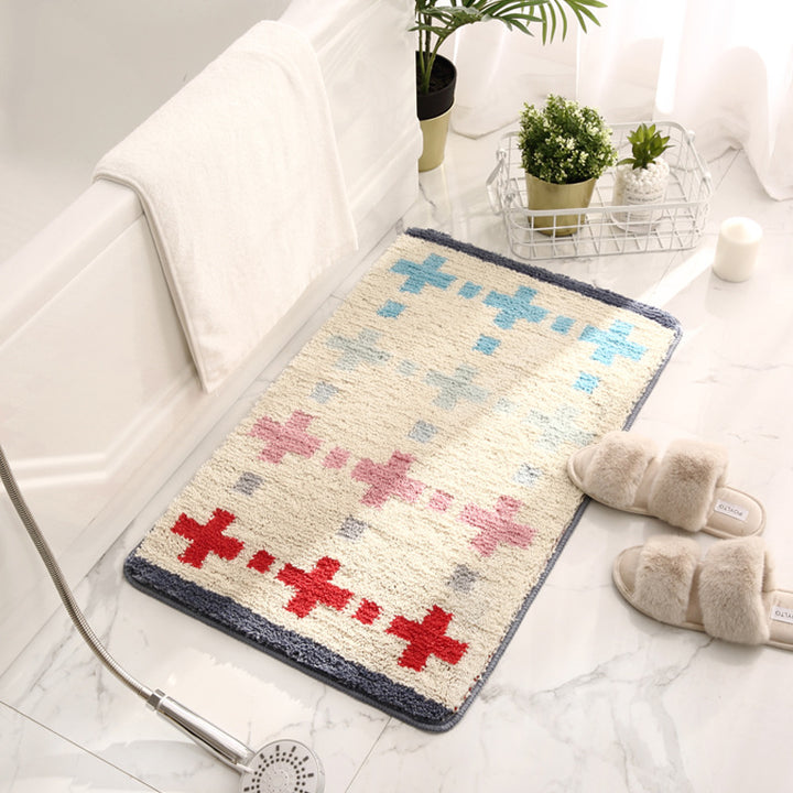 Geometric Plush Bath Mat