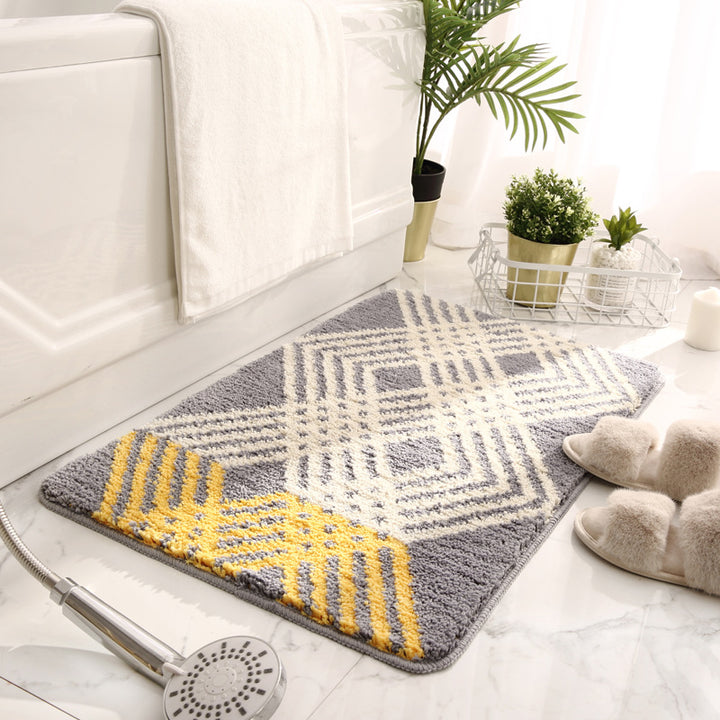 Geometric Plush Bath Mat