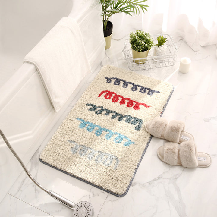 Geometric Plush Bath Mat