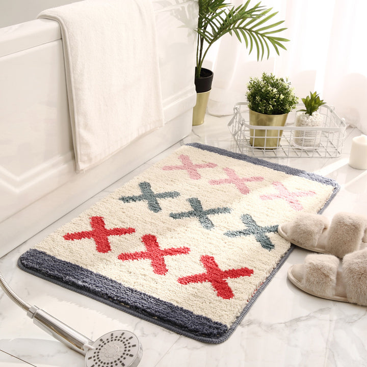 Geometric Plush Bath Mat