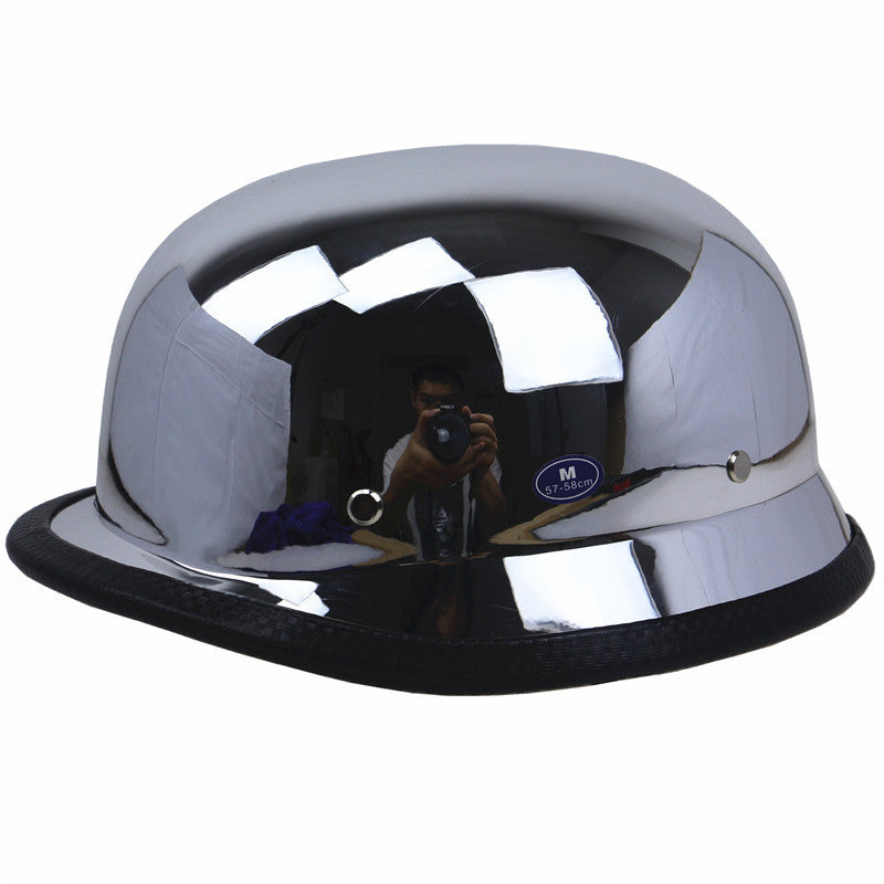 Vintage Chrome Motorcycle Helmet Kalsten