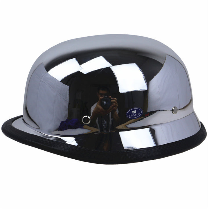 Vintage Chrome Motorcycle Helmet Kalsten