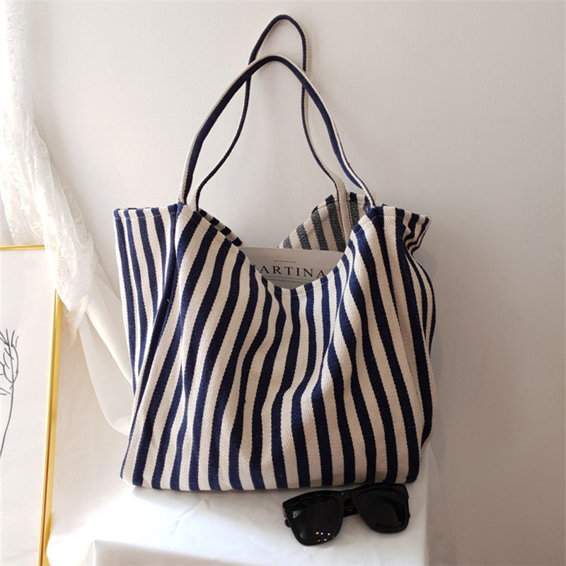 Lightweight Striped Tote Bag