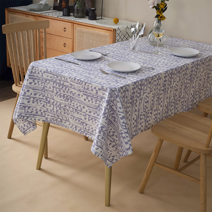 Floral cotton-mix tablecloth with botanical print and easy-care coating Kalsten