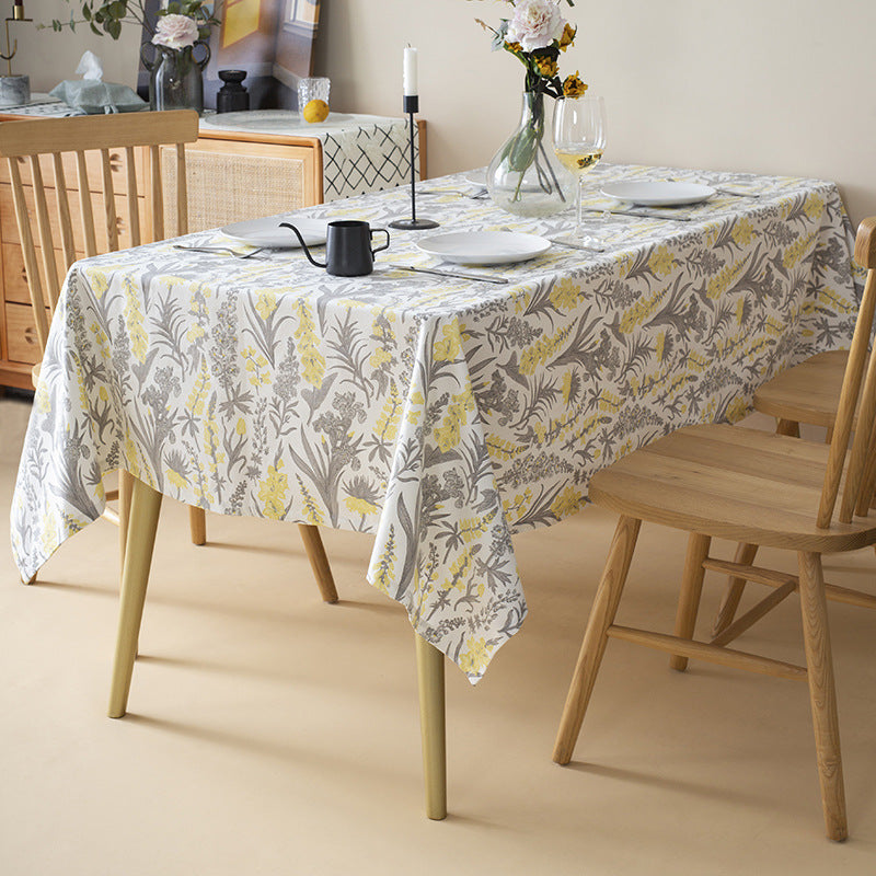 Floral cotton-mix tablecloth with botanical print and easy-care coating Kalsten