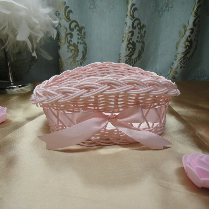 Ladies decorative storage basket with bow accent Kalsten