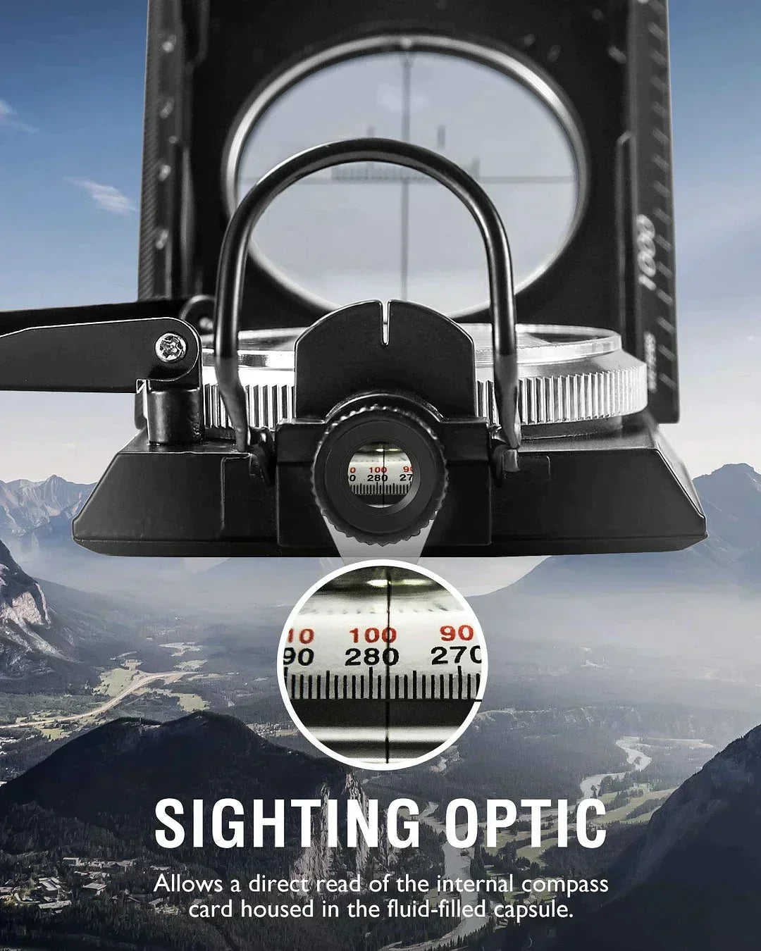 Kalsten | Multifunctional military navigation compass with inclinometer | Shockproof, waterproof compass for hiking, camping, and outdoor life