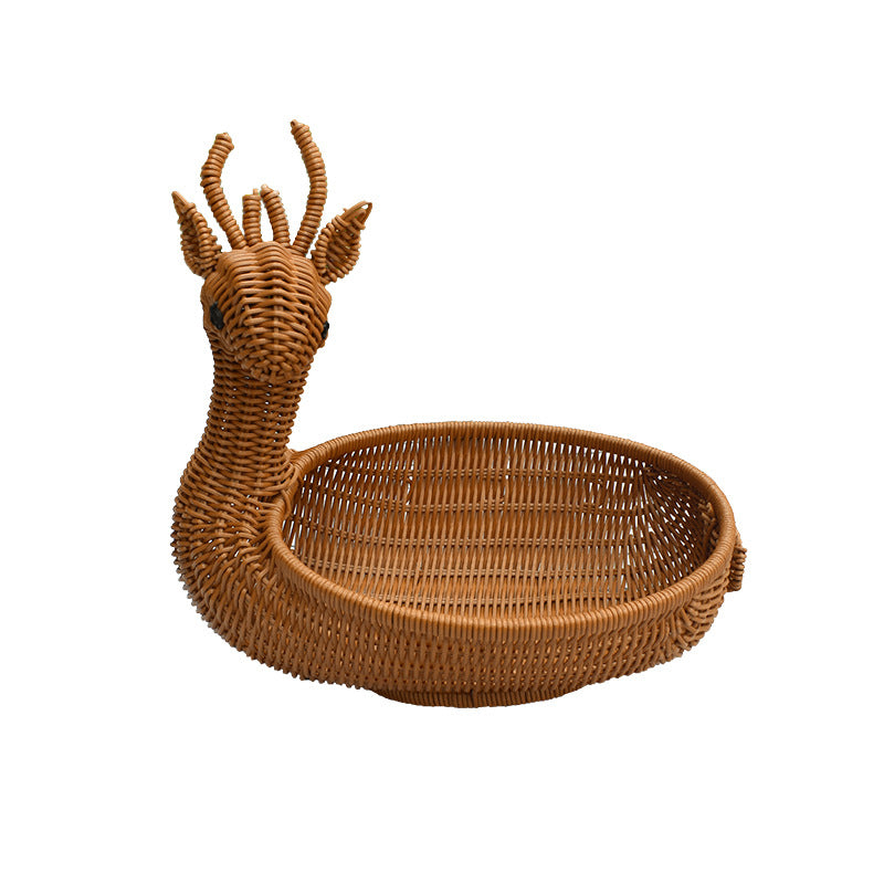 Decorative Woven Animal-Shaped Serving Tray Kalsten