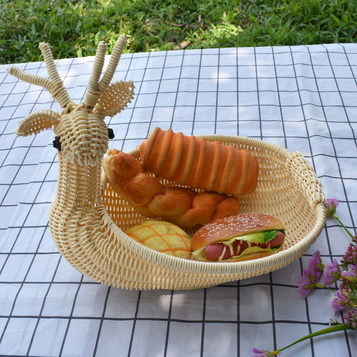 Decorative Woven Animal-Shaped Serving Tray Kalsten