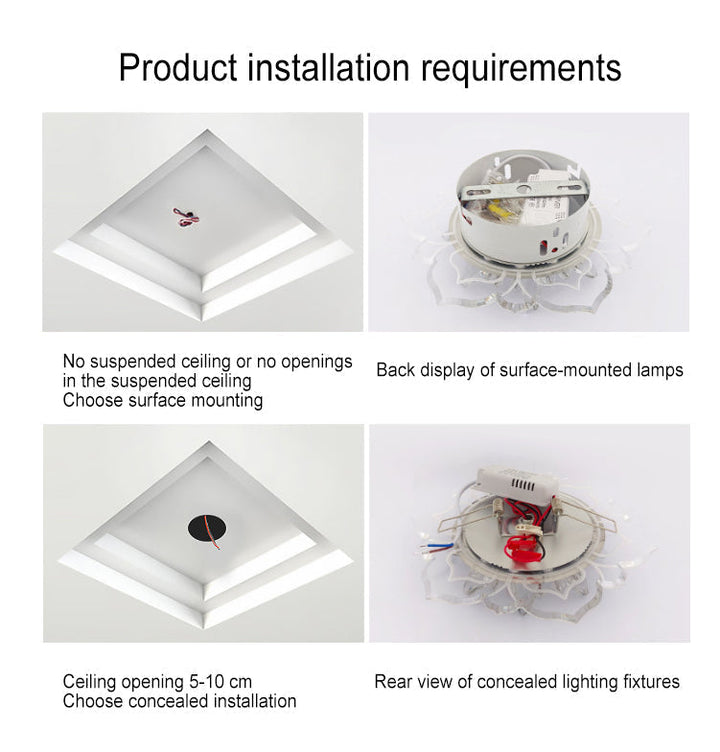 Kalsten GlowPetal | LED Crystal Ceiling Light | Flower Shaped, RGB Color Changing & Energy Efficient