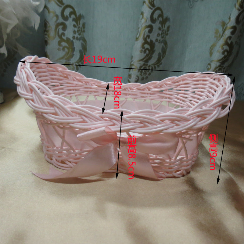 Ladies decorative storage basket with bow accent Kalsten