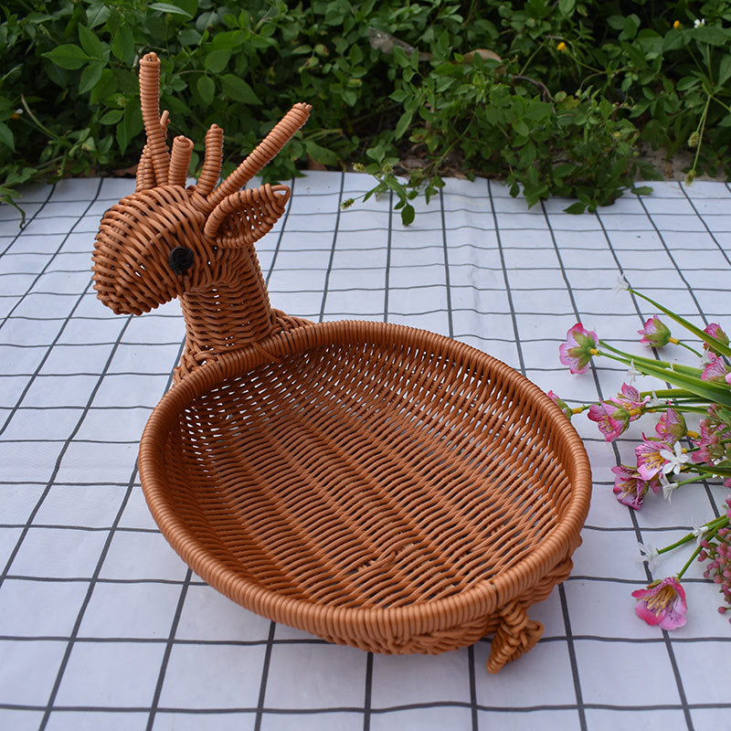 Decorative Woven Animal-Shaped Serving Tray Kalsten