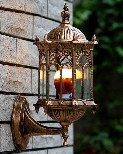 Antique Gold Outdoor Wall Lamp