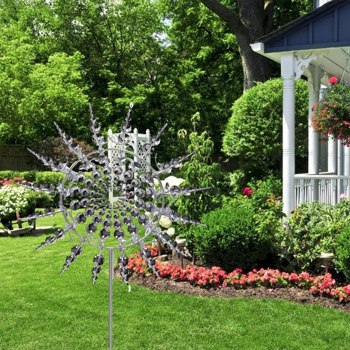 Kalsten | Garden Wind Spinner Sculpture in Silver Metal