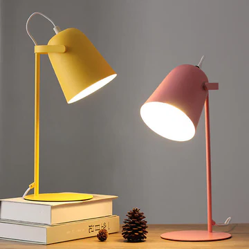 Nordic Macaron Color Creative Iron Bucket Design Light Table Lamp | Noxord