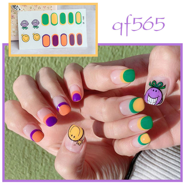 Artificial nail art with smileys and hearts Kalsten
