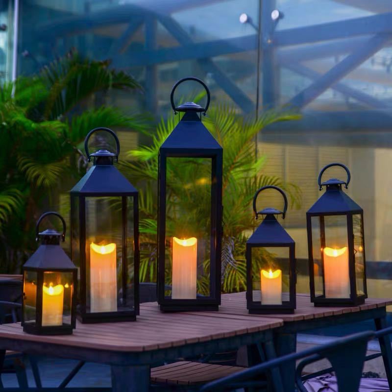 Multi-Size Metal and Glass Lantern Collection Kalsten