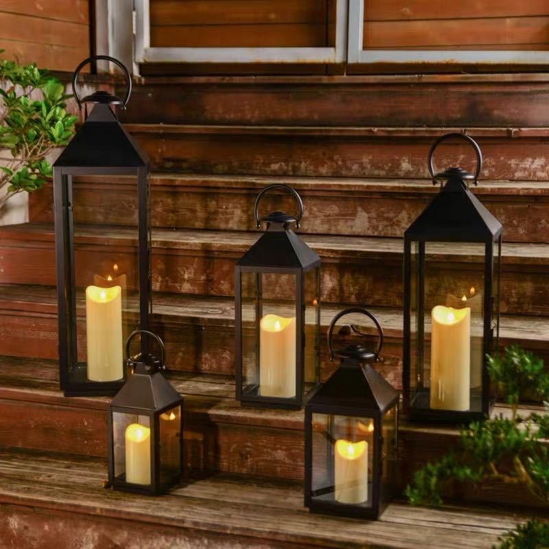 Multi-Size Metal and Glass Lantern Collection Kalsten