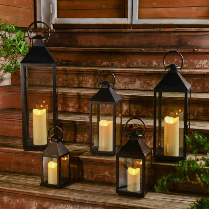 Multi-Size Metal and Glass Lantern Collection Kalsten