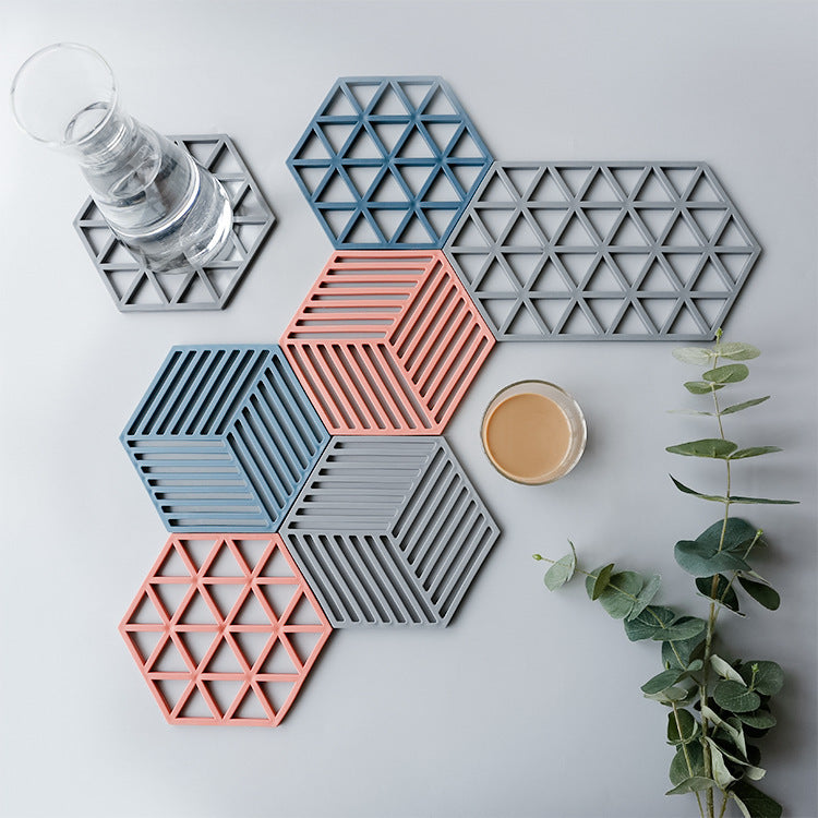 Unisex Silicone Coaster with Geometric Design Kalsten