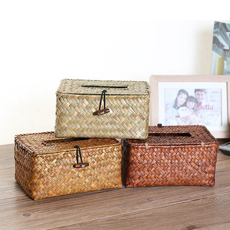 Handcrafted Natural Wicker Tissue Box Holder Kalsten