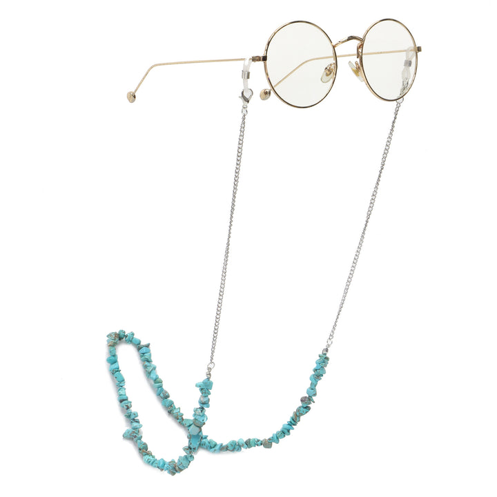 Stylish Eyewear Chain with Natural Stone Accents Kalsten