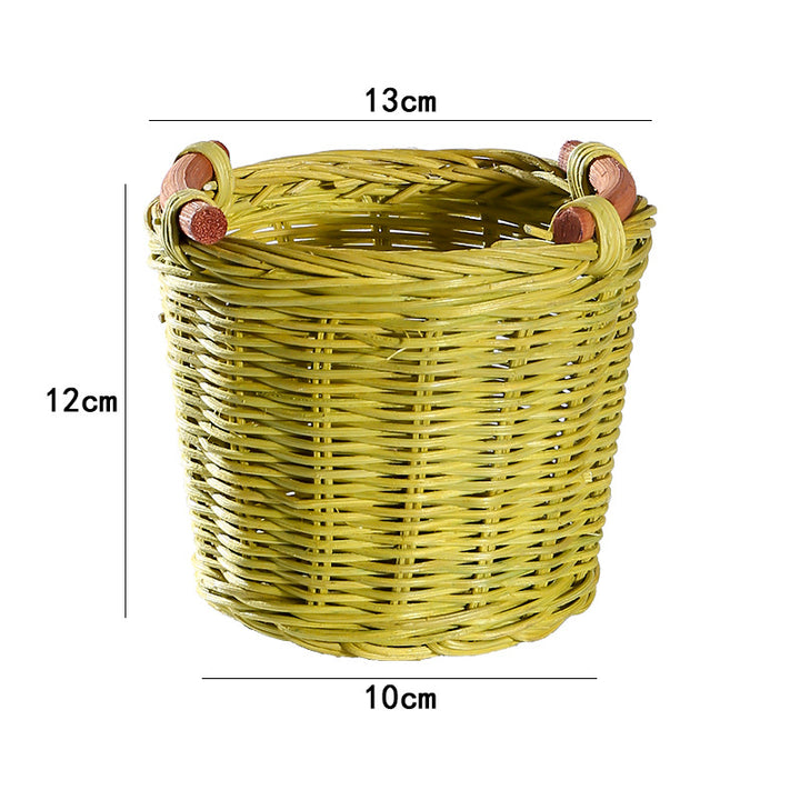 Unisex Handwoven Storage Basket with Wooden Handles Kalsten