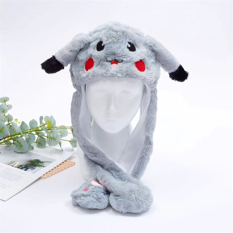 Kalsten 丨 Women's Cute Fluffy Plush Hat Movable Ears
