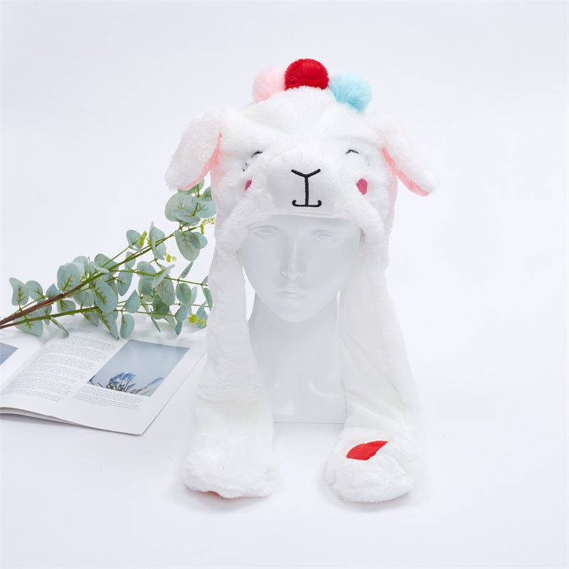 Kalsten 丨 Women's Cute Fluffy Plush Hat Movable Ears