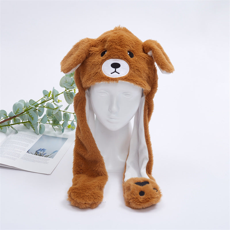 Kalsten 丨 Women's Cute Fluffy Plush Hat Movable Ears
