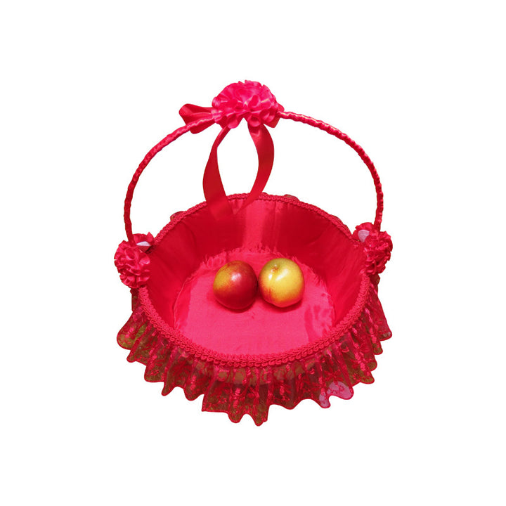 Ladies Elegant Decorative Basket with Tulle and Flowers Kalsten