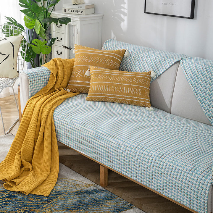 Non-slip sofa cover set with quilted seat cushion and armrest covers Kalsten